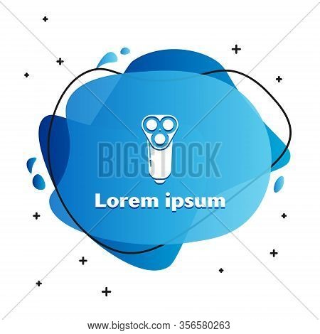 White Electric Razor Blade For Men Icon Isolated On White Background. Electric Shaver. Abstract Bann