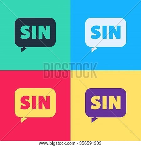 Pop Art Mathematics Function Sine Icon Isolated On Color Background. Vector Illustration