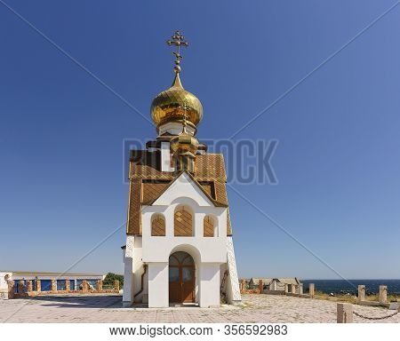 The Temple Is A Chapel Located On The Edge Of Cape Tarhankut. Named After The Defender Of Sailors An