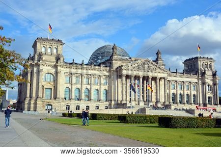 Berlin Germany 09 24 17: The Reichstag Officially Deutscher Bundestag  Plenarbereich Reichstagsgebau