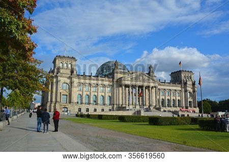 Berlin Germany 09 24 17: The Reichstag Officially Deutscher Bundestag  Plenarbereich Reichstagsgebau