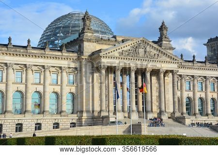 Berlin Germany 09 24 17: The Reichstag Officially Deutscher Bundestag  Plenarbereich Reichstagsgebau