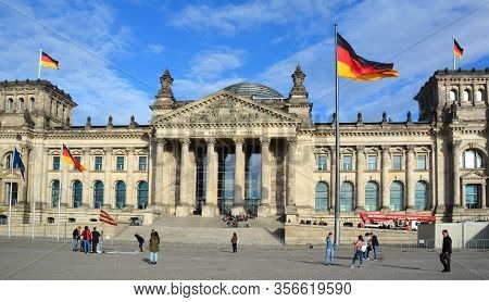 Berlin Germany 09 24 17: The Reichstag Officially Deutscher Bundestag  Plenarbereich Reichstagsgebau