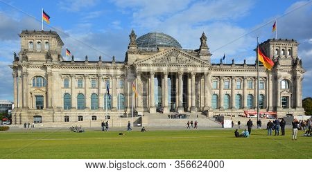 Berlin Germany 09 24 17: The Reichstag Officially Deutscher Bundestag  Plenarbereich Reichstagsgebau