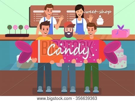 Sweet Shop Creative Advertising Flat Vector Banner Illustration Friendly Greeting Professional Baker