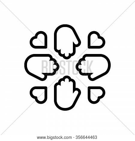 Black Line Icon For Volunteer Participant Charity Voluntary Unconstrained Volunteering Help Communit