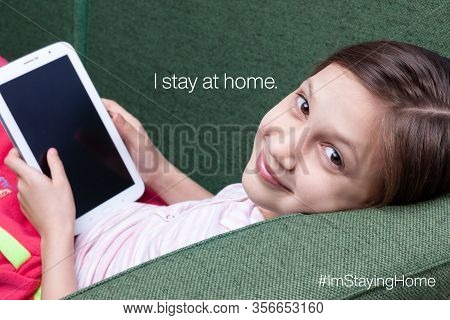 Girl On A Sofa Staying Home Avoiding Covid19