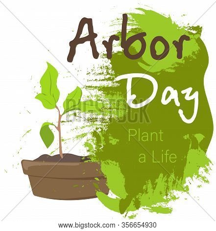 National Arbor Day. Vector Illustration With Leaves. Earth Day. Suitable For Greeting Card, Icon, Po
