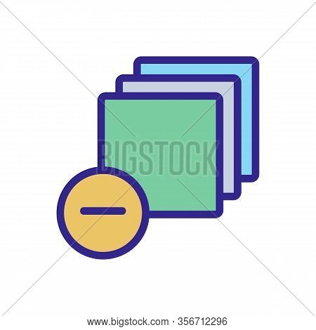 To Remove A Single Layer Icon Vector. To Remove A Single Layer Sign. Color Isolated Symbol Illustrat