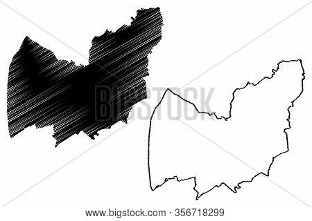 Manzini Region (swaziland, Kingdom Of Eswatini) Map Vector Illustration, Scribble Sketch Manzini Map