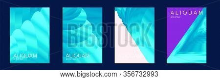 Fluid Minimal Cover. 1990 Paper Gradient Backdrop. Luxury Abstract Brochure. Metallic Gold Blue Liqu