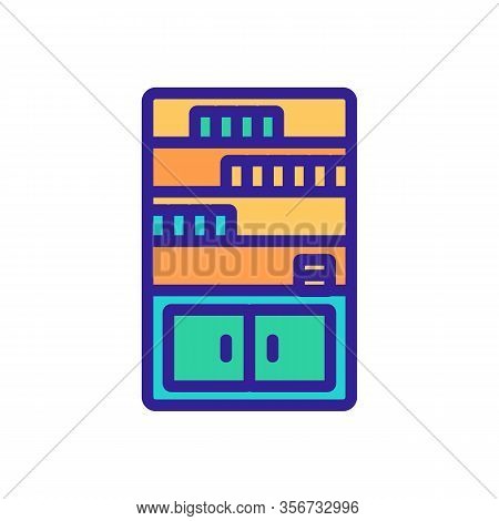 Cabinet Shelf Icon Vector. Cabinet Shelf Sign. Color Isolated Symbol Illustration
