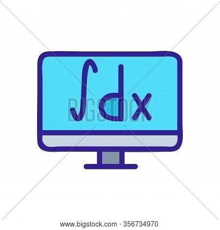 Monitor Math Icon Vector. Monitor Math Sign. Color Isolated Symbol Illustration