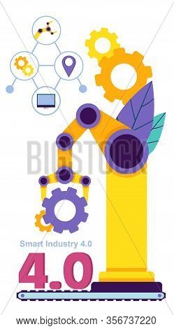 Industrial Machine. Operating System Of Industrial Enterprise. Computer Technology. Working Process.