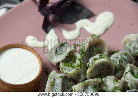 Meat Dumplings, Homemade Traditional Ukrainian Dish Pelmeni