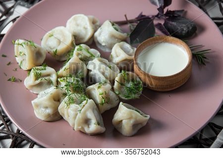 Meat Dumplings, Homemade Traditional Ukrainian Dish Pelmeni