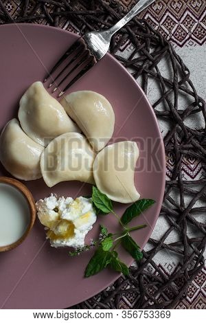 Dumplings With Cheese, Homemade Traditional Ukrainian Dish Varenyky