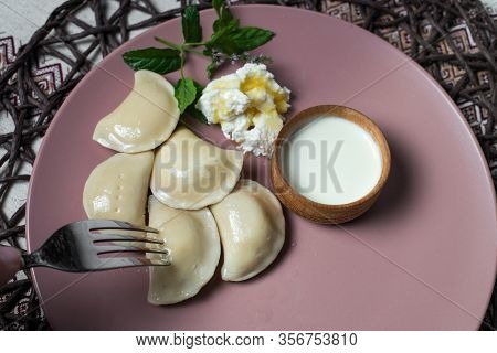 Dumplings With Cheese, Homemade Traditional Ukrainian Dish Varenyky