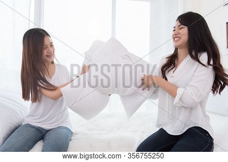 Two Asian Girls Doing Image Photo Free Trial Bigstock