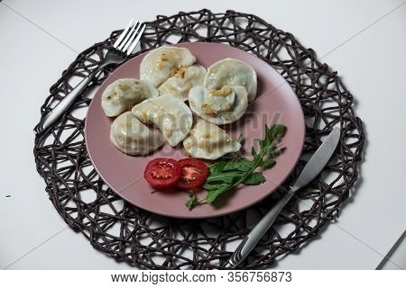 Dumplings With Potatoes, Homemade Traditional Ukrainian Dish Varenyky