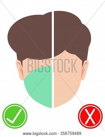 Simple Illustration Of A Boy Wear Face Mask Showing How Importance Of Wearing A Mask For Current Con
