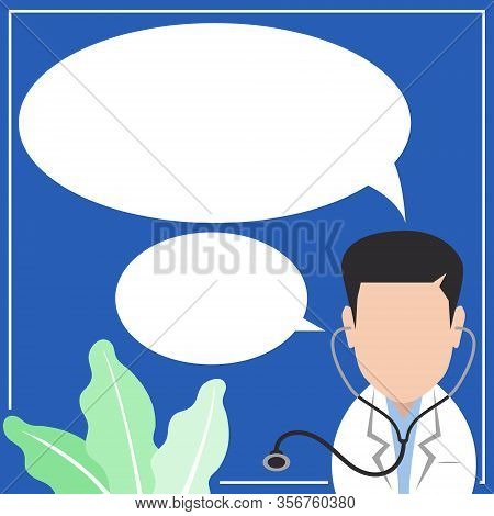 Blank Template For Medical Content With Simple And Modern Flat Illustration Style