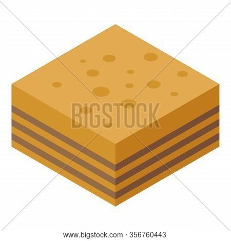Sweet Baklava Icon. Isometric Of Sweet Baklava Vector Icon For Web Design Isolated On White Backgrou