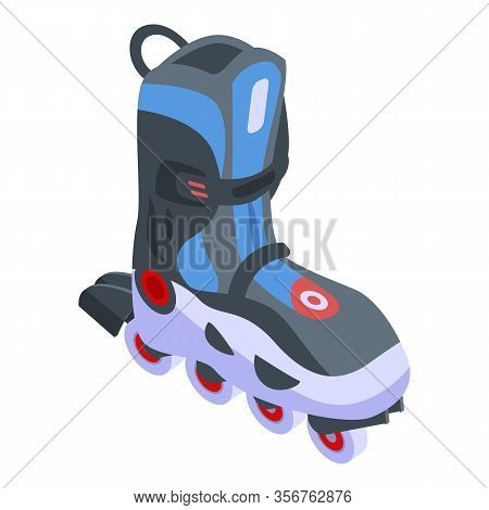 Inline Skates Icon. Isometric Of Inline Skates Vector Icon For Web Design Isolated On White Backgrou