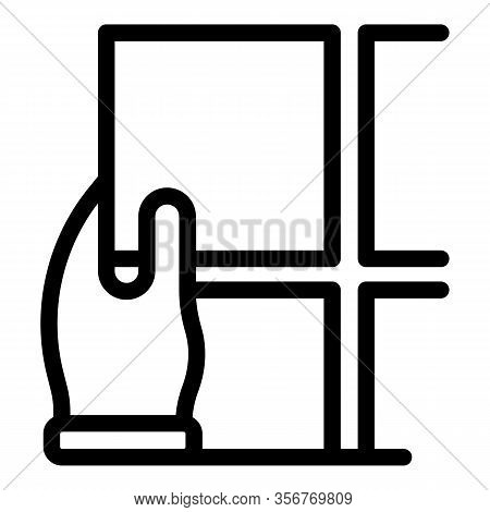 Tiler Working Icon. Outline Tiler Working Vector Icon For Web Design Isolated On White Background