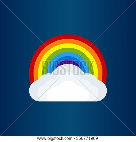 Colorful Rainbow Vector Illustration. Creative Rainbow Sky Cloud Background Vector Template