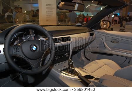 Pasay, Ph - Aug. 19: Bmw 335i Cabrio Dashboard At 3rd Philippine International Motor Show On August 