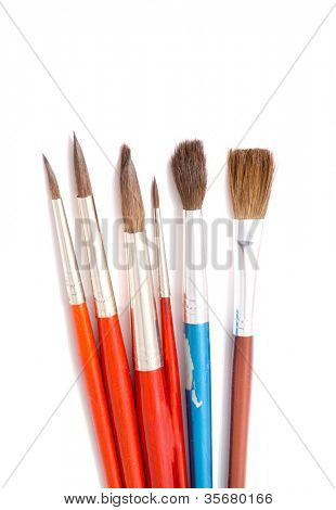 Arte de escovas. Isolamento em branco