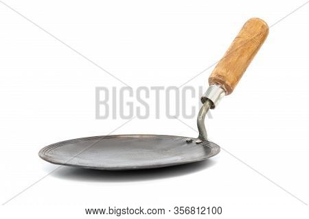 Indian Iron Tawa Or Pan To Prepare Chapati, Roti Isolated On White Background