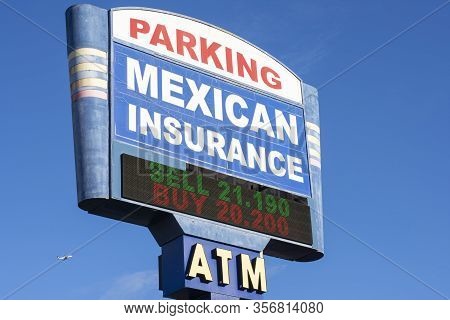 San Ysidro, California, Usa - March 20, 2020: Despite The Mexican Peso Falling To 24 Pesos To A Doll
