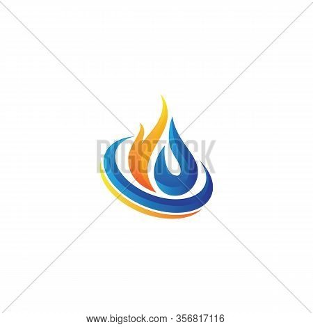 Creative Fire Flame Logo Design Vector Template Drop Silhouette. Creative Droplet Burn Elegant Bonfi