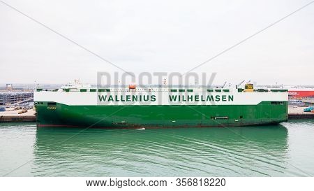 Southampton, England - October 29:  The Vehicle Carrier Porgy, Docked In The Port Of Southampton On 