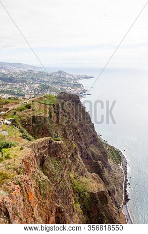 Cabo Girao View.  The View Looking Towards Funchal From Cabo Girao Viewpoint On The Portuguese Islan