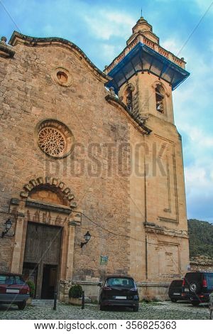The Village Of Valldemossa With The Parish Church Of Sant Bartomeu, Mallorca, Spain