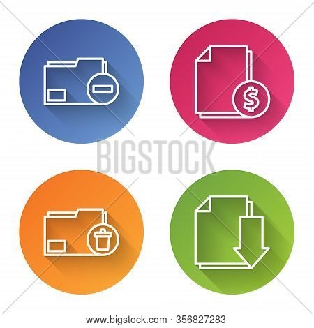 Set Line Document Folder With Minus, Finance Document, Delete Folder And Document With Download. Col