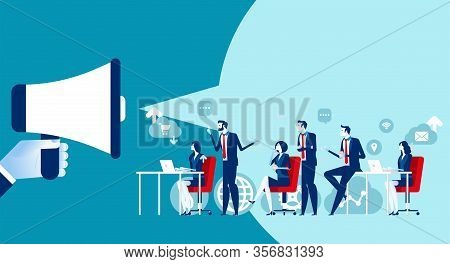 Social Media Marketing. Concept Business Market Vector Illustration, Megaphone, Digital Business Adv