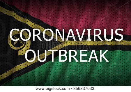 Vanuatu Flag And Coronavirus Outbreak Inscription. Covid-19 Or 2019-ncov Virus