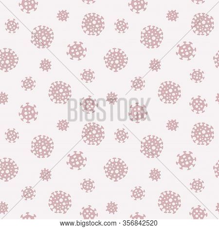 Symbol Of Coronavirus Covid 19 Or Wuhan Coronavirus. Seamless Hand Drawn Pattern. Vector Illustratio