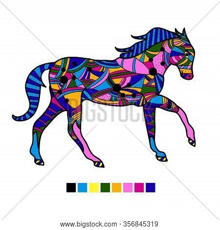 Highly Detailed Abstract  Illustration. Animal Patterns With Hand-drawn Doodle 
Waves And Lines. Vec