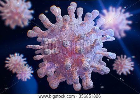 3d illustration showing Coronavirus from Wuhan, China. This virus could be dangerours or deadly SARS.
