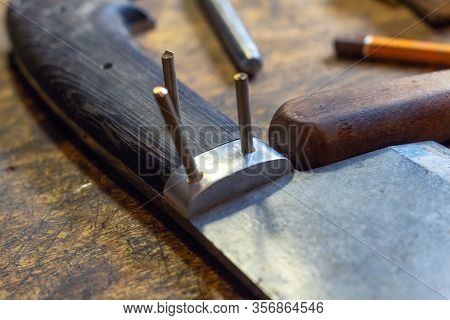 Making Knife Handle Rivet With Pins, Knifemaking.