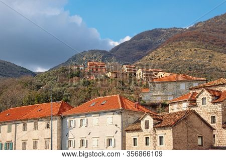 Picturesque Mediterranean Village On Side Of Mountain. Montenegro, Kamenari Village