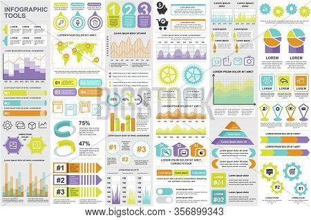Business Infographic Elements Set. Data Visualization Bundle For Creative Marketing Presentation Sli