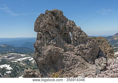 Lava Formation On The Mt Lassen Volcano In Lassen Volcanic National Park In California