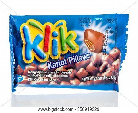 Winneconne,  Wi - 17 March 2020:  A Package Of Klik Kariot Pillows Candy On An Isolated Background.