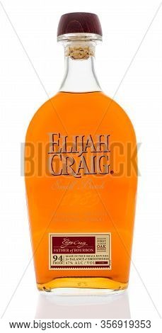 Winneconne,  Wi - 20 March 2020:  A Bottle Of Elijah Craig Kentucky Straight Bourbon Whisky On An Is